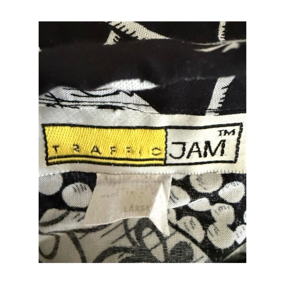 Vintage 80s Abstract Fashion Print Button Down Oversized Statement Blouse - Picture 6 of 7